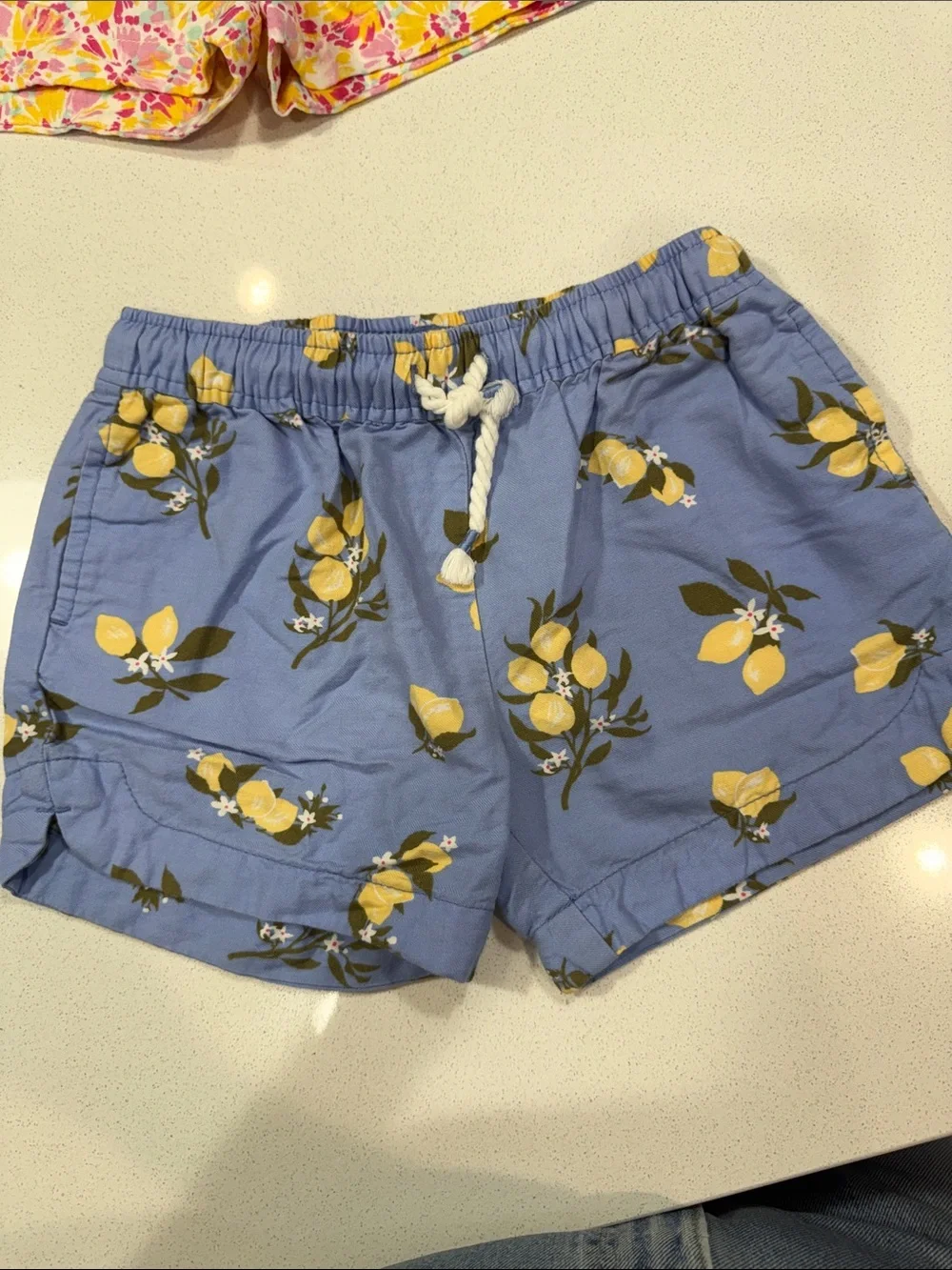 OshKosh B'gosh Blue Lemon and Blue & White Striped Girls Shorts